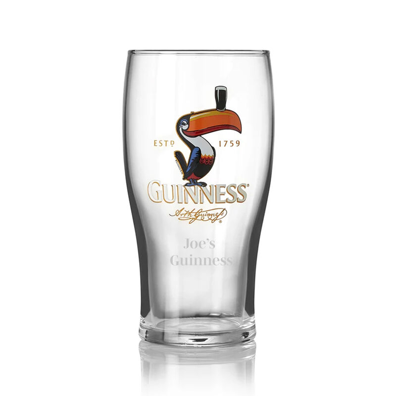 Engraved Guinness Toucan Pint Glass in Giftbox